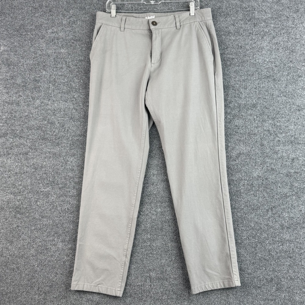Mugsy Damens Chino Pants MENS 33x30 Gray Stretch Slim Fit Casual Preppy